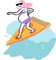 Riding A Wave On A Slice Of Pizza. Sticker