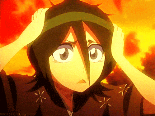 Rikia Feels Around Her Hair With Tearful Eyes Staring Puzzled GIF