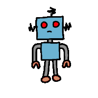 Robot Depressed Sticker