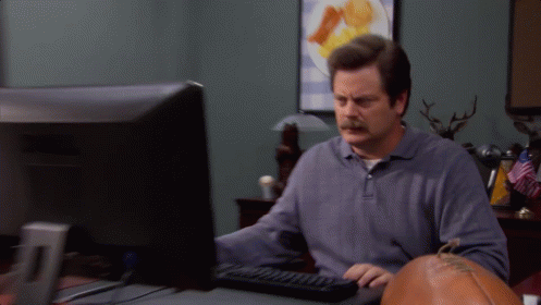 Ron Swanson Throwing Away His Computer - Parks And Recreation GIF
