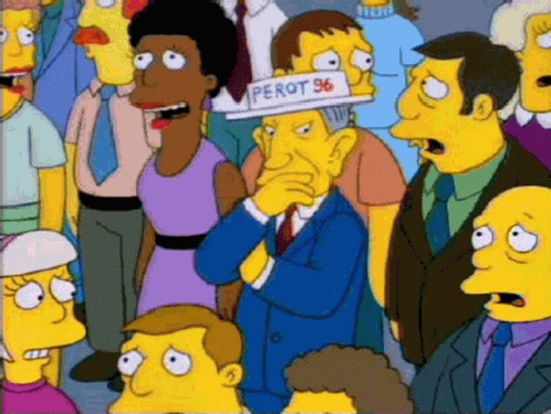 Ross Perot Simpsons GIF. This 498 x 375 animated GIF is part of our imgur simpsons collection. Created by SeanMichael4. View the original animation, share…