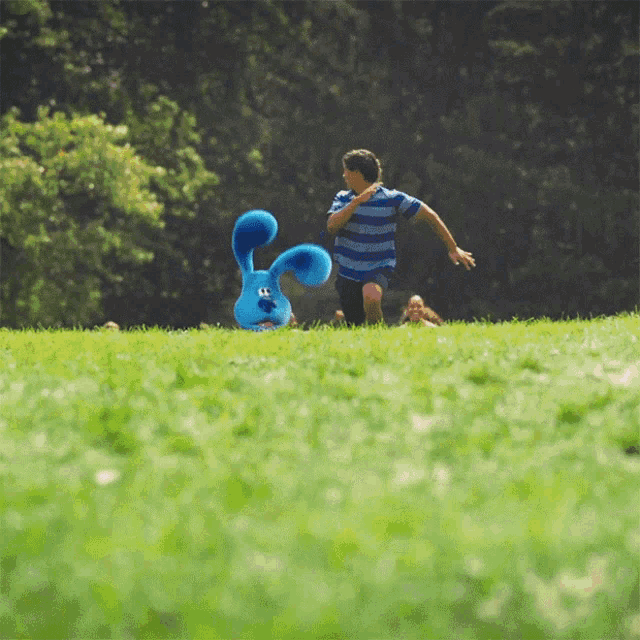 Running Blue GIF