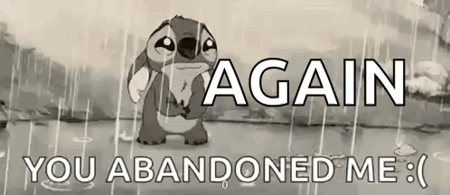 Sad Stitch GIF. This 498 x 216 animated GIF is part of our sad leaving collection. Related themes include cry, crying, rain. Created by…