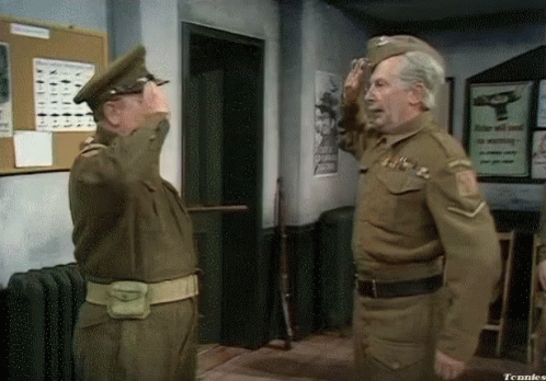 Salute Spin Dad'S Army GIF. This 498 x 348 animated GIF is part of our royal soldier collection. Related themes include salute. View the original animation…