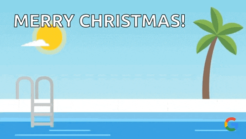 Santa Cannonball Pool Party GIF