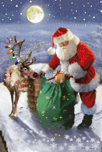 Santa Roof Reindeer GIF