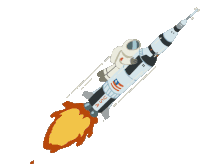 Saturn V Space Sticker