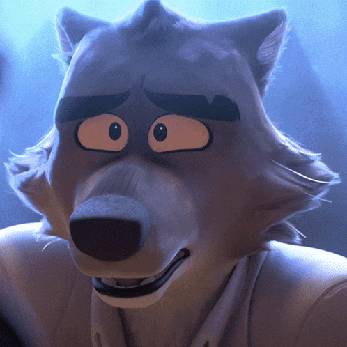 Scared Mr Wolf GIF