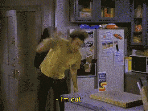 Seinfeld Michael Richards GIF. This 480 x 360 animated GIF is part of our kramer im out collection. Related themes include annoyed, im out, seinfeld…