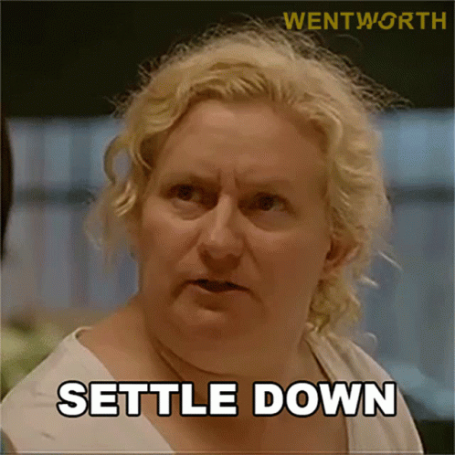 Settle Down Elizabeth Birdsworth GIF