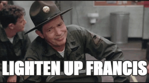 Sgt Hulka GIF. This 480 x 270 animated GIF is part of our lighten up francis collection. Created by t3nsp33d. View the original animation, share it, or…