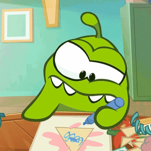 Shaking Head Om Nom GIF