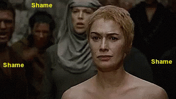 Shame Cersei GIF. This 360 x 202 animated GIF is part of our shame game of thrones collection. Related themes include shame. View the original animation…