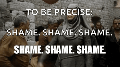 Shame Go T GIF. This 498 x 280 animated GIF is part of our shame game of thrones collection. Related themes include shame. Created by Jayzetgee. View the…
