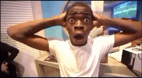 Shocked Black Guy Shocking Face GIF