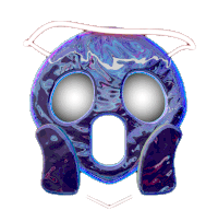 Shocked Emoji Futuristic Sticker