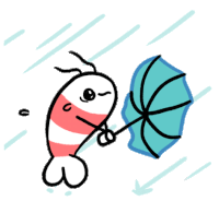 Shrimp Umbrella Sticker