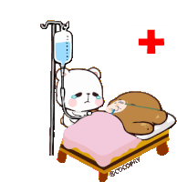 Sick Bear Sticker