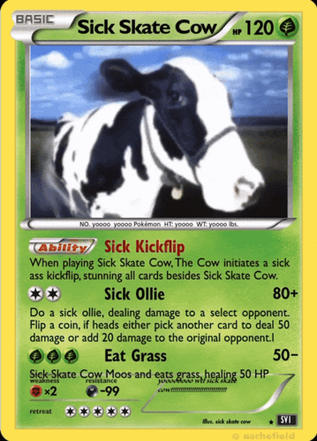 Sick Skate Cow GIF