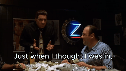 Silvio Dante The Sopranos GIF. This 498 x 281 animated GIF is part of our just when i thought i was out collection. Created by stale_cheeto. View the…