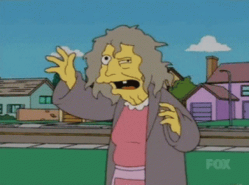 Simpsons Crazy Lady GIF. This 498 x 371 animated GIF is part of our gattara simpson collection. Created by Sephirock38. View the original animation, share…