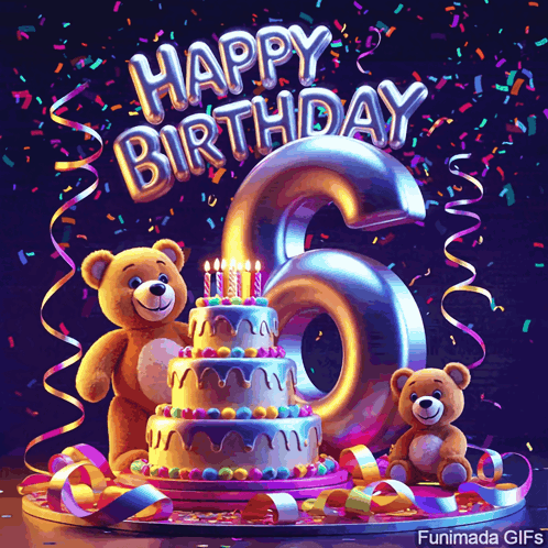 Sixth Birthday 6th Birthday GIF. This 498 x 498 animated GIF is part of our little girl happy birthday collection. Related themes include cake, celebrate…