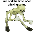 Skeleton Coffe Sticker