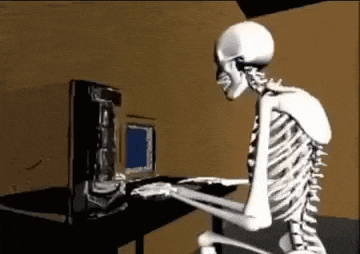 Skeleton Skeleton On Comupter GIF