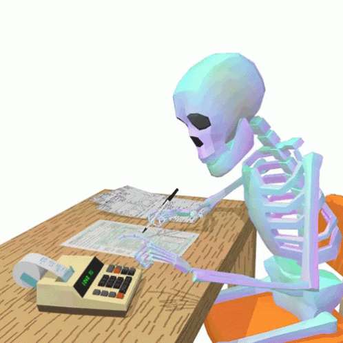 Skeleton Taxes GIF. This 498 x 498 animated GIF is part of our contabilidad collection. Related themes include math, paperwork, skeleton. Created by…