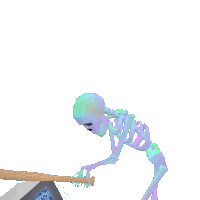 Skeleton Tv Sticker