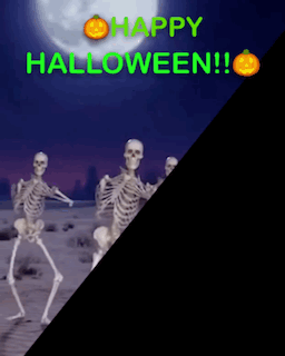 Skeletons Happy Halloween GIF
