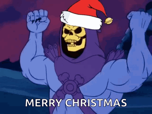 Skeletor Santa Hat GIF