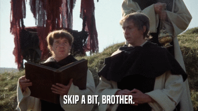 Skip Bit GIF. This 400 x 225 animated GIF is part of our monty python holy grail collection. Related themes include a, monty python, monty python and the…