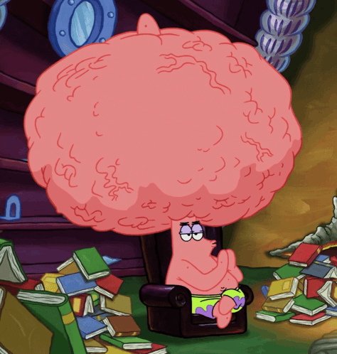Smart Patrick Big Brain GIF