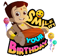 Smile Its Your Birthday Chhota Bheem Sticker