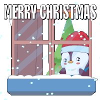 Snowing Merry Christmas Sticker