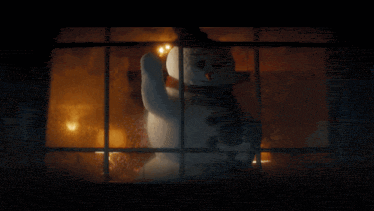 Snowman Naked Gun GIF