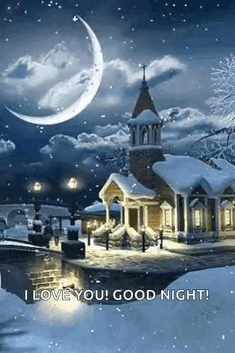 Snowy Church GIF