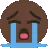 Sob Emoji Black Sticker