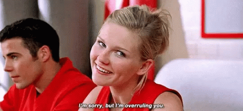 Sorry Not Overruled GIF. This 498 x 228 animated GIF is part of our kirsten dunst bring it on collection. Created by jayahlecks. View the original…