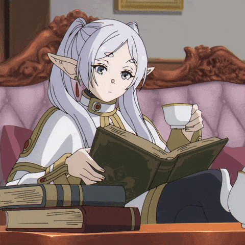 Sousou No Frieren Drinking Tea GIF