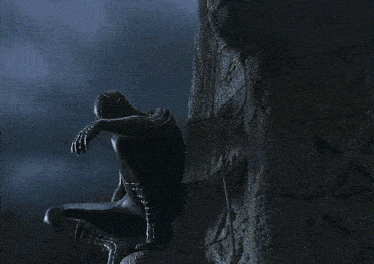 Spiderman On Building Black Spiderman GIF