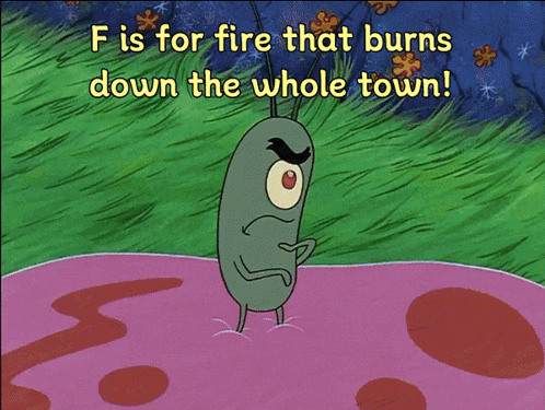 Spongebob Squarepants Plankton Fun F Is For Fire U Is For Uranium Bomb Plankton Meme GIF. This 498 x 375 animated GIF is part of our spongebob fire…