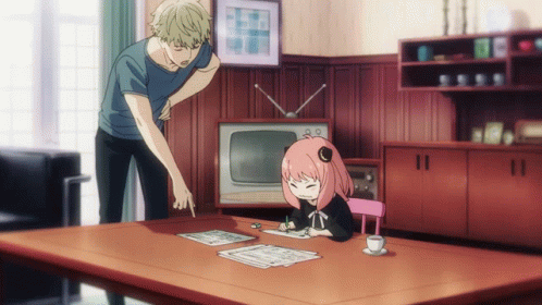 Girl with pink hair writing at a desk, expression changing from frustrated to thoughtful.