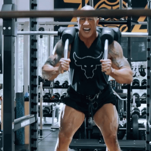 Squats Dwayne Johnson GIF