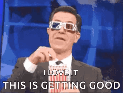 Stephen Colbert Popcorn GIF. This 498 x 374 animated GIF is part of our get your popcorn ready collection. Related themes include eating, popcorn. Created…