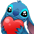 Stitch Holding A Heart Sticker