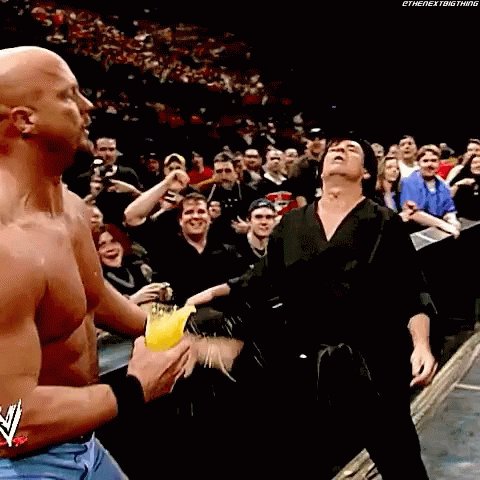 Stone Cold Steve Austin Throws Juice GIF. This 480 x 480 animated GIF is part of our stone cold steve austin beer collection. Related themes include wwe…