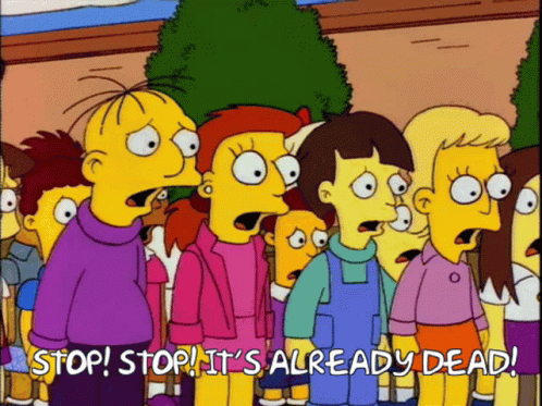 Stop Already Dead GIF. This 498 x 373 animated GIF is part of our stop hes already dead collection. Related themes include stop, the simpsons. Created by…