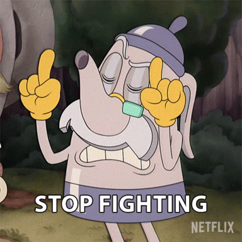 Stop Fighting Elder Kettle GIF
